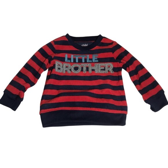 Child Of Mine Carters Toddler Little Brother Long Sleeve Striped Sweatshirt 18M - Picture 1 of 7
